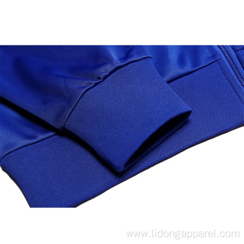 Custom High Quality Sportswear 100% Polyester Blue Tracksuit